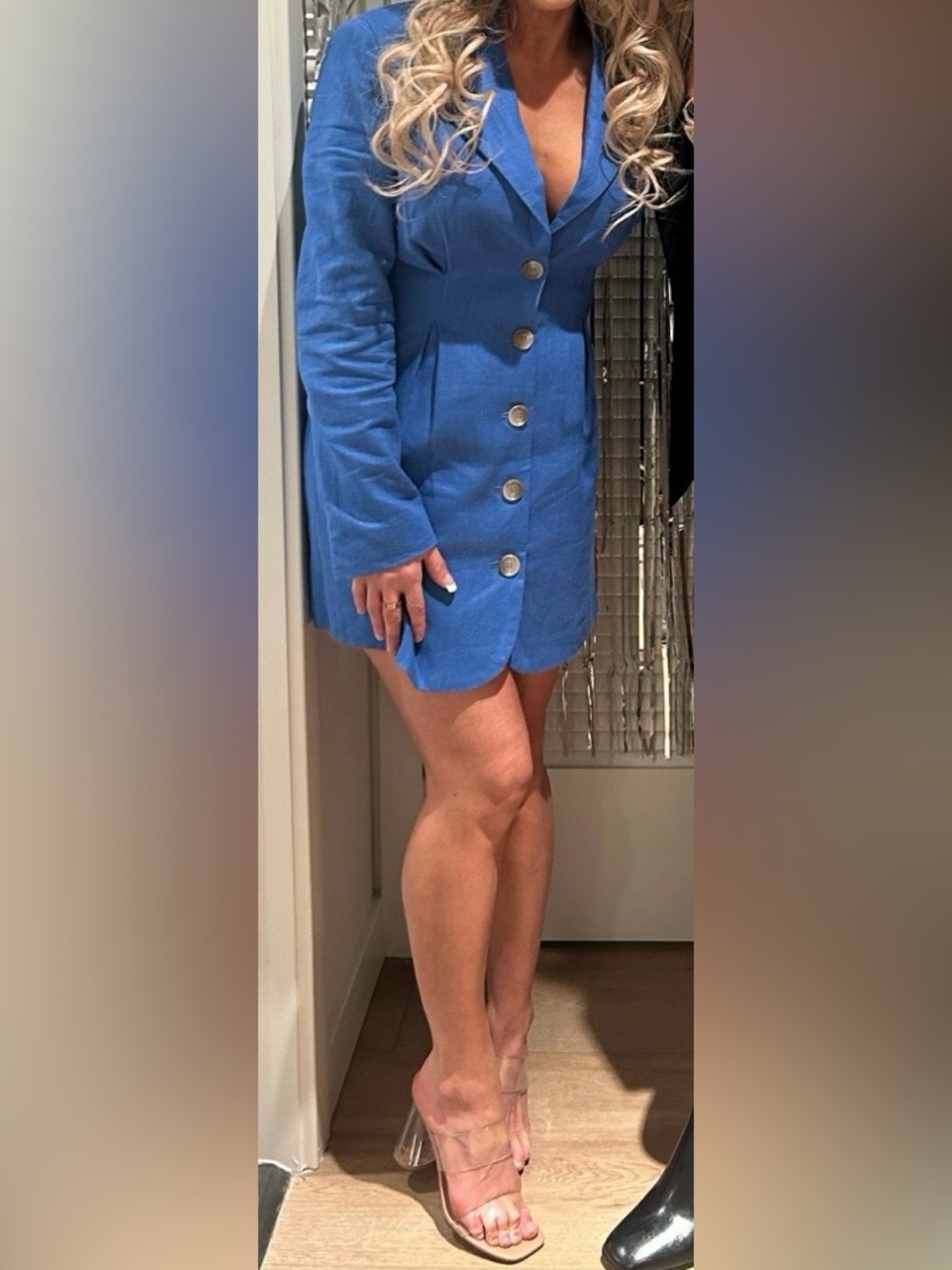 Vici Royal Blue Double-Breasted Blazer Mini Dress